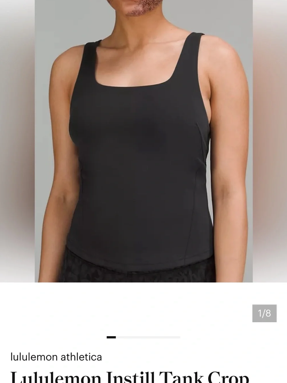 lululemon athletica Square-Neck Crop Tank - Black